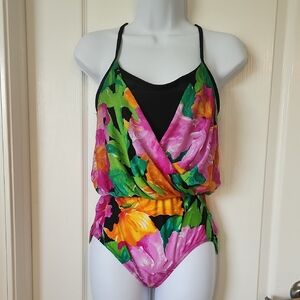 Vintage Ste. Jan-Marie 80s Floral Swimsuit